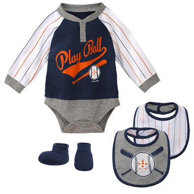 Outerstuff MLB Infant Houston Astros "Is It Game Time Yet" Creeper Set