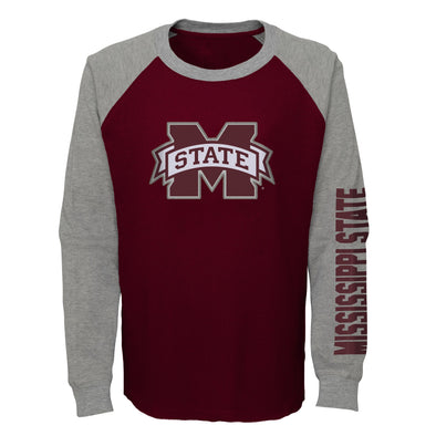 Outerstuff NCAA Kids Mississippi State Bulldogs Warm Up Raglan Thermal Shirt