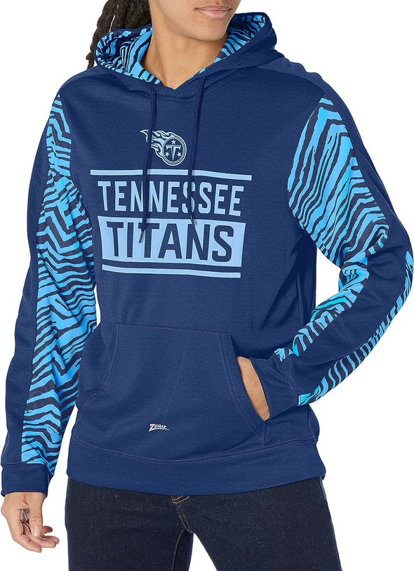 Zubaz NFL Men's Tennessee Titans Team Color with Zebra Accents Pullover Hoodie