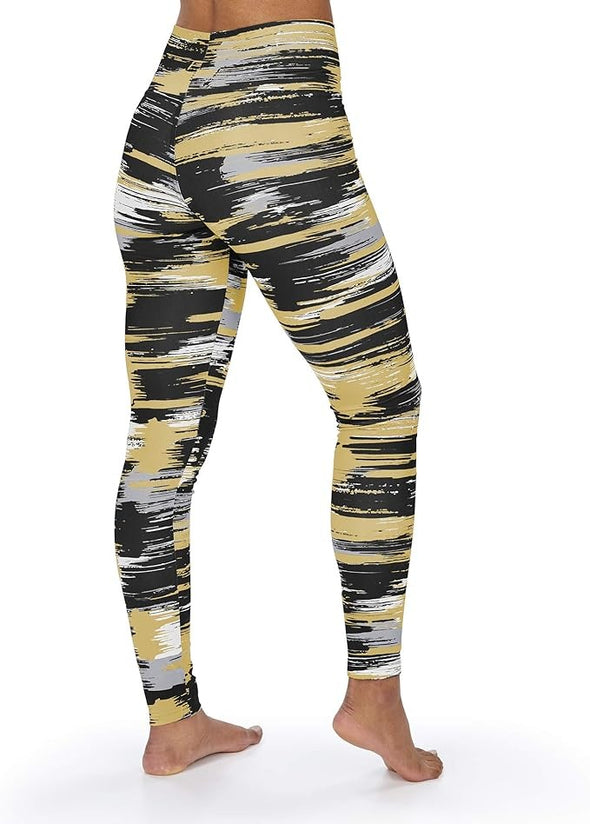 Zubaz NFL Women's New Orleans Saints Brushed Paint Team Color Leggings