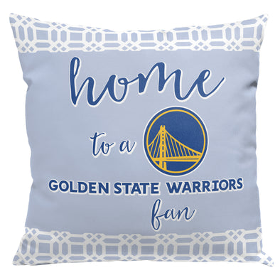 Northwest NBA Golden State Warriors Sweet Home Fan 2 Piece Throw Pillow Cover, 18x18