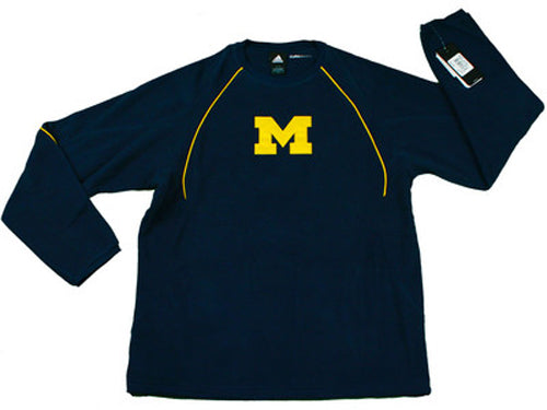 Adidas Men's Climawarm Michigan Wolverines Fleece Crew Sweatshirt