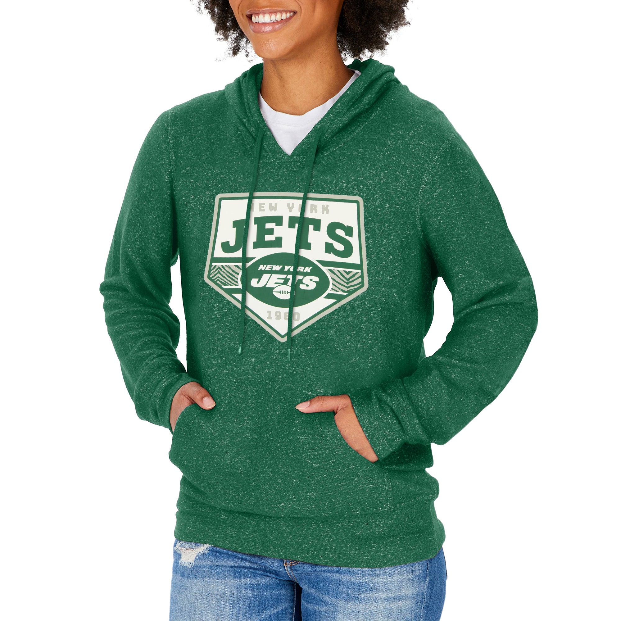 Zubaz NFL Women's New York Jets Solid Team Color Hoodie with Zebra Det –  Fanletic