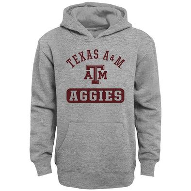 Outerstuff Texas A&M Aggies NCAA Boy's Youth (8-20) Banner Basic Fleece Hoodie, Grey