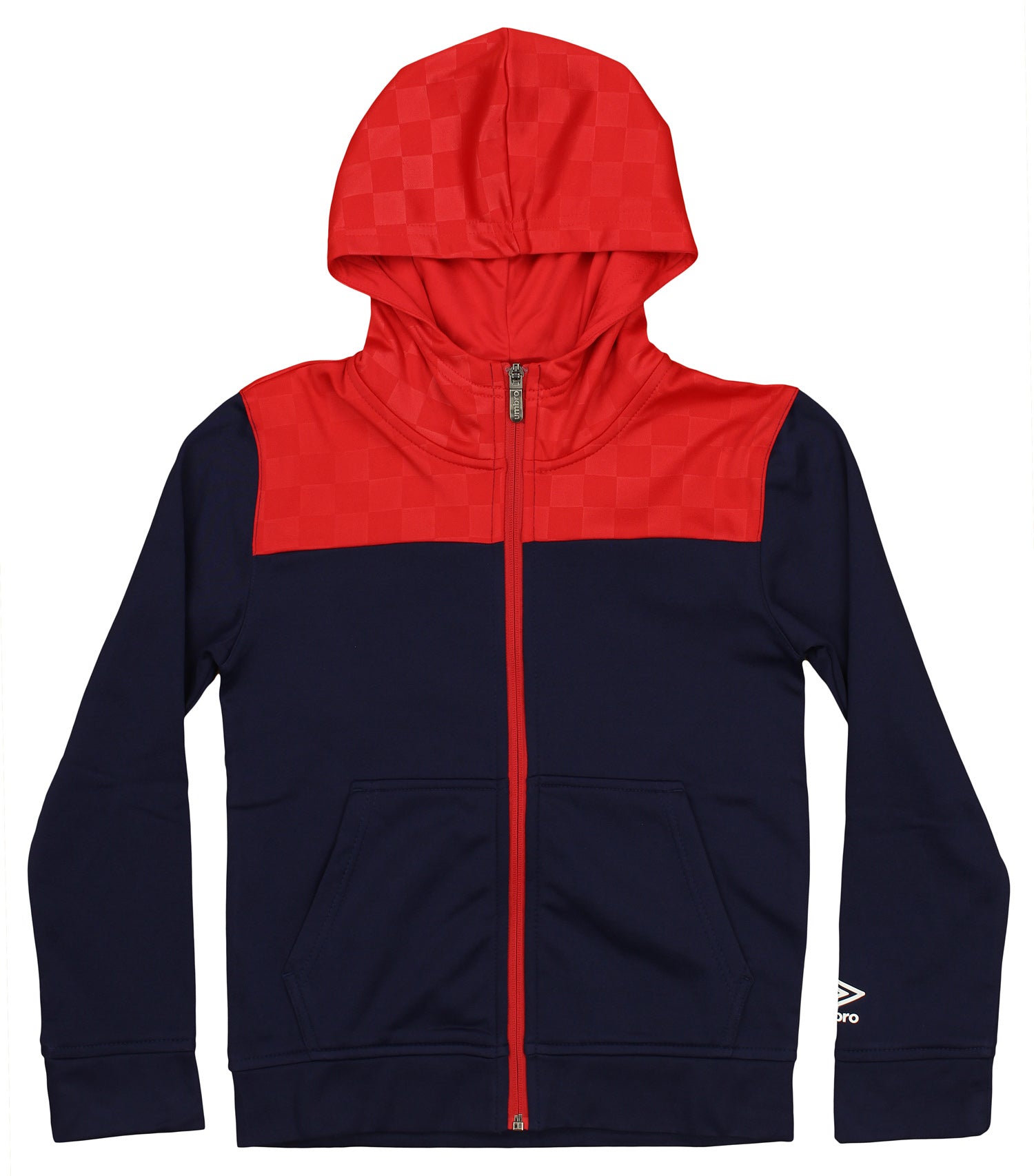 Umbro Youth Boys Full Zip Checkered Performance Hoodie Color