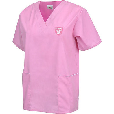 Fabrique Innovations NFL Unisex Las Vegas Raiders Breast Cancer Awareness Scrub Top