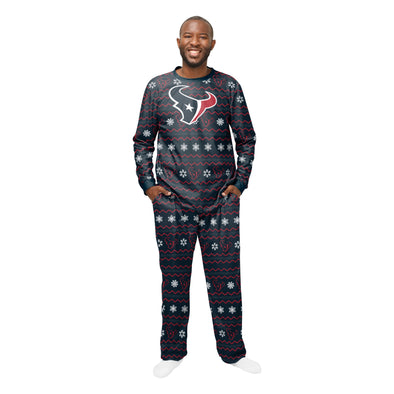FOCO Men's NFL Houston Texans Primary Team Logo Ugly Pajama Set