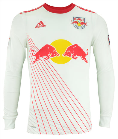 Adidas MLS Men's New York Red Bull On The Field Long Sleeve Jersey, White