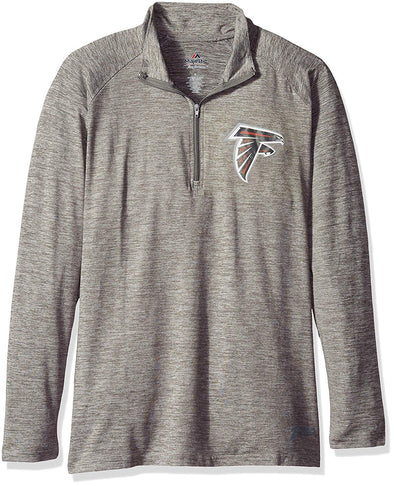 Zubaz NFL Football Women's Atlanta Falcons Tonal Gray Quarter Zip Sweatshirt