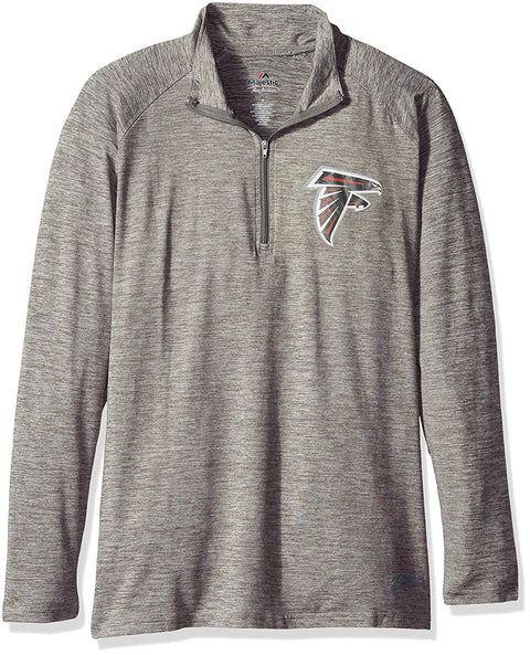 Zubaz NFL Football Women's Atlanta Falcons Tonal Gray Quarter Zip Sweatshirt