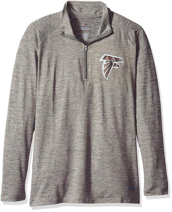 Zubaz NFL Football Women's Atlanta Falcons Tonal Gray Quarter Zip Sweatshirt