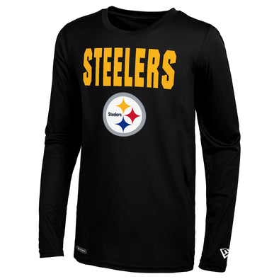 New Era NFL Men's Pittsburgh Steelers 50 Yard Line Long Sleeve Poly Dri-Tek Tee
