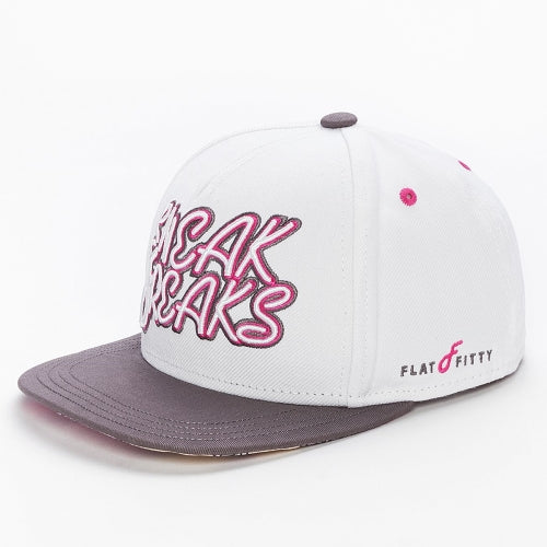 Flat Fitty Girliez Sneak Freak Women's Snapback Cap, White / Gray / Pink