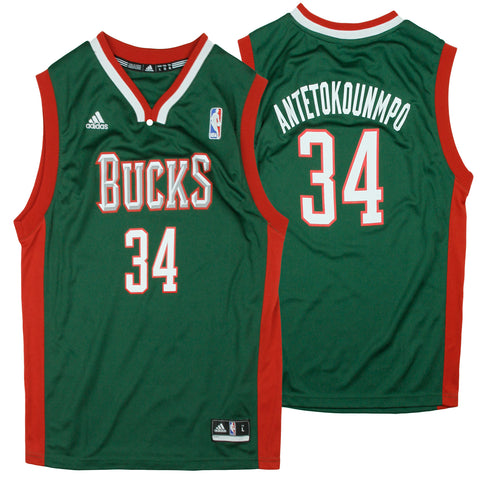 Adidas NBA Youth Milwaukee Bucks Giannis Antetokounmpo # 34 Replica Jersey