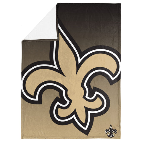 FOCO NFL New Orleans Saints Gradient Micro Raschel Throw Blanket, 50 x 60