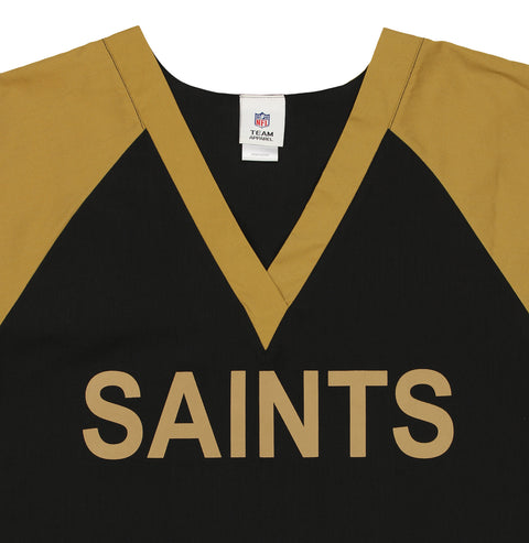 Fabrique Innovations Unisex NFL New Orleans Saints Scrub Top