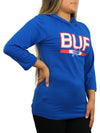 Zubaz NFL Women's Buffalo Bills Solid Team Color Lightweight Pullover