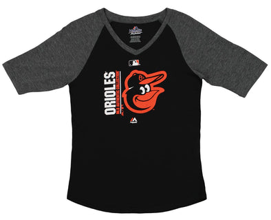 Outerstuff MLB Youth Girls Baltimore Orioles AC Team Icon On Field Raglan Tee