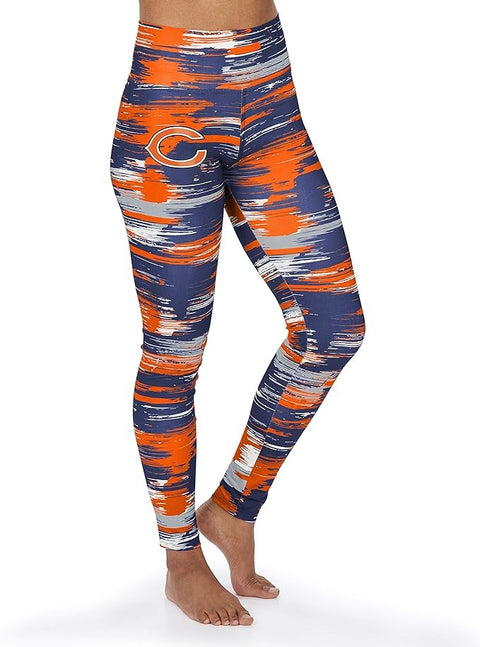Zubaz NFL Women's Chicago Bears Brushed Paint Team Color Leggings