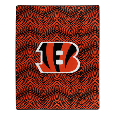 Zubaz X Northwest NFL Cincinnati Bengals Zubified Raschel Throw Blanket