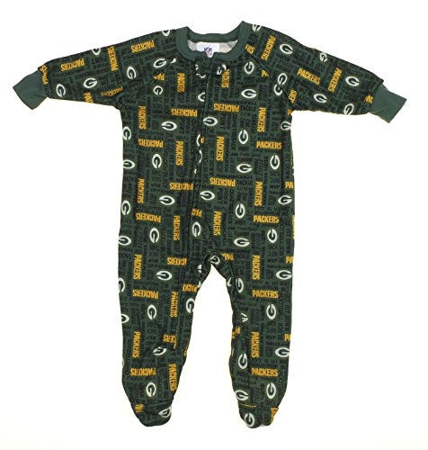 NFL Infants / Toddler Green Bay Packers Fleece Footie Pajama Sleeper, Green