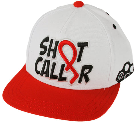 Flat Fitty Shot Caller Snapback Cap Hat - White Black and Yellow