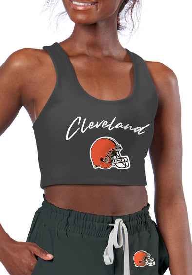 Certo By Northwest NFL Women's Cleveland Browns Collective Reversible Bra, Charcoal