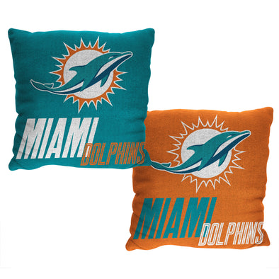 Northwest Miami Dolphins NFL Reverb 20 x 20 Double Sided Jacquard Accent Throw Pillow
