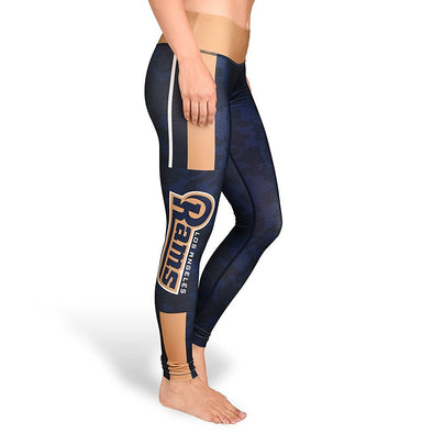 Forever Collectibles NFL Women's Los Angeles Rams Team Stripe Leggings, Navy