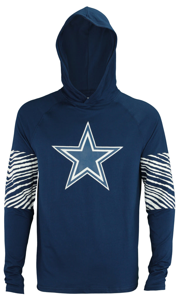 Zubaz Dallas Cowboys Mens Navy Blue Zebra Monotone Long Sleeve Crew  Sweatshirt