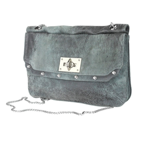 Be&D Alexander Chain Strap Shoulder Bag Clutch Purse - Gray