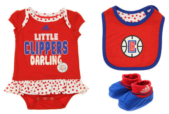 Adidas NBA Infant Los Angeles Clippers 3 Piece Creeper, Bib and Booty Set, Red