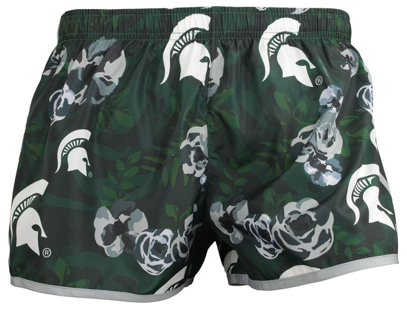 FOCO NCAA Women's Michigan State Spartans Floral Running Shorts