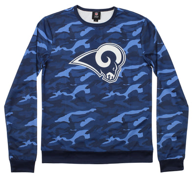 Forever Collectibles Men's Los Angeles Rams Camouflage Printed Crew Neck Sweater