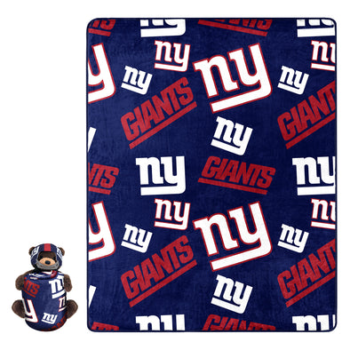 Northwest NFL New York Giants Plush Bear Hugger W/ 40" X 50"  Silk Touch Throw Blanket