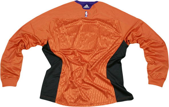 Adidas NBA Phoenix Suns Team Basketball Long Sleeve Shooting Shirt, Orange