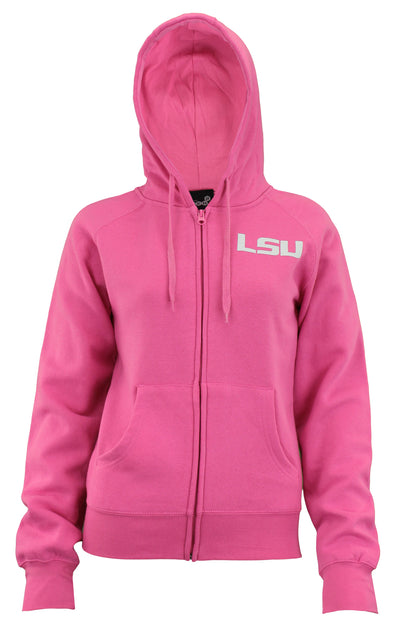 Outerstuff NCAA Women's LSU Tigers Zip Up Hoodie, Pink