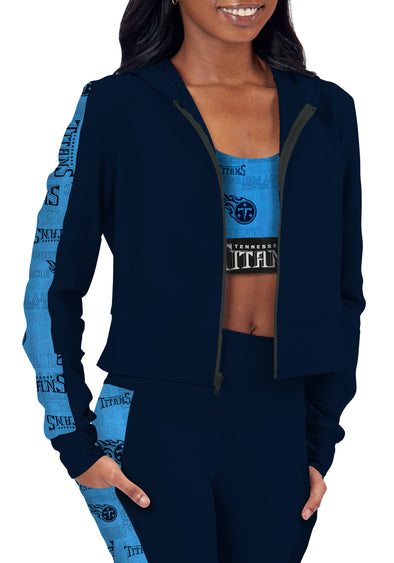 Certo By Northwest NFL Women's Tennessee Titans All Day Cropped Hoodie, Navy