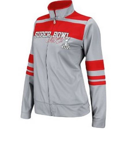 Reebok NFL Football Women's Super Bowl XLVI Track Jacket - Grey & Red