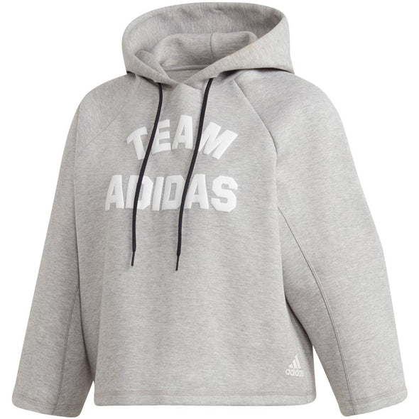 Adidas Women's VRCT Cropped Pullover Hoodie, Gray