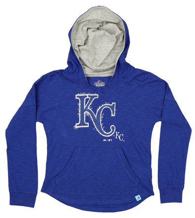 MLB Youth Girls Kansas City Royals The Closer Pullover Hoodie, Blue