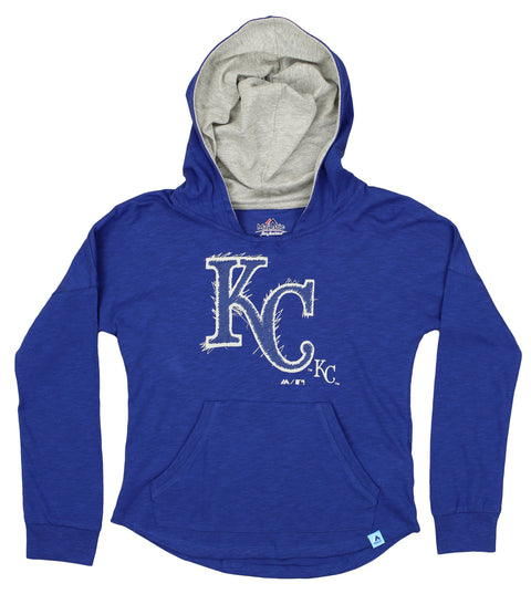 MLB Youth Girls Kansas City Royals The Closer Pullover Hoodie, Blue