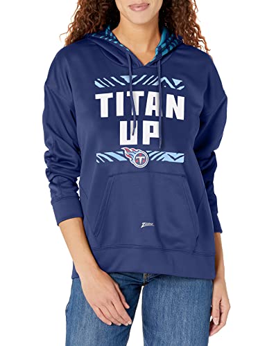 Zubaz NFL Women's Tennessee Titans Solid Team Color Hoodie with Zebra Details