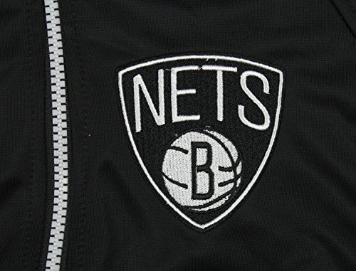 Zipway NBA Basketball Youth Brooklyn Nets Checkered Track Jacket, Black