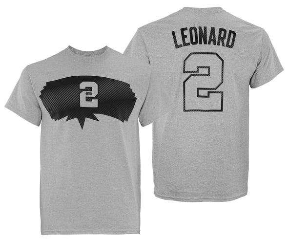 Adidas NBA Men's San Antonio Spurs Kawhi Leonard #2 Mass Replica Tee, Grey