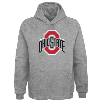 Outerstuff NCAA Youth Ohio State Buckeyes Primary Logo Fleece Hoodie, Grey