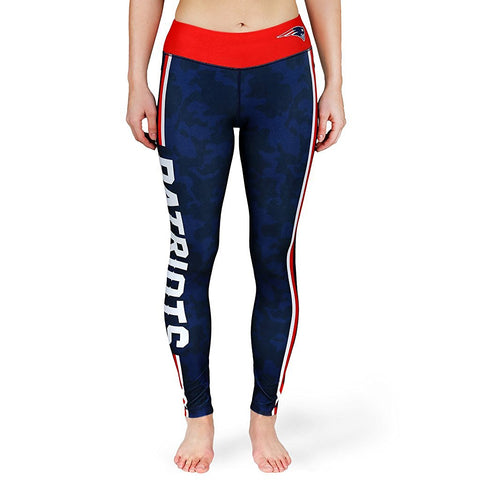 Forever Collectibles NFL Women's New England Patriots Team Stripe Leggings, Navy