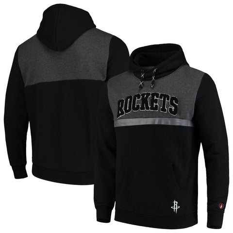 FISLL NBA Basketball Men's Houston Rockets Tonal Colorblock Chenille Patch Pullover Hoodie With 3M Stripe
