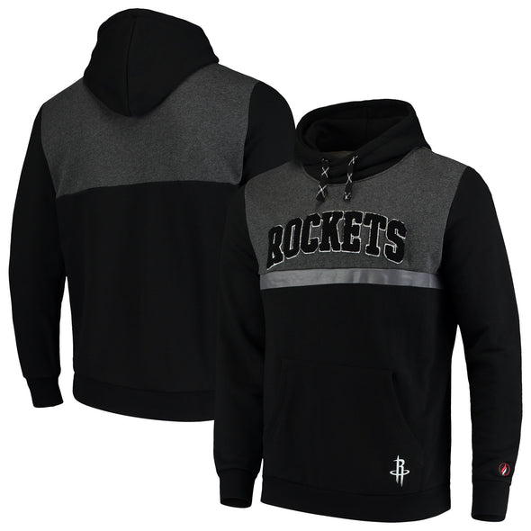 FISLL NBA Basketball Men's Houston Rockets Tonal Colorblock Chenille Patch Pullover Hoodie With 3M Stripe