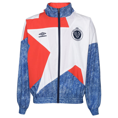 Men In Blazers (MIB) x Umbro 22 Wind Jacket, Denim/White